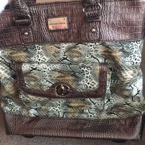 Adrienne vittadini snakeskin luggage bag brand new
